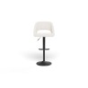 Lot de 2 tabourets de bar LENNY tissu bouclette blanc piètement en métal noir