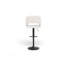 Lot de 2 tabourets de bar LENNY tissu bouclette blanc piètement en métal noir
