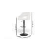 Lot de 2 tabourets de bar LENNY tissu bouclette blanc piètement en métal noir