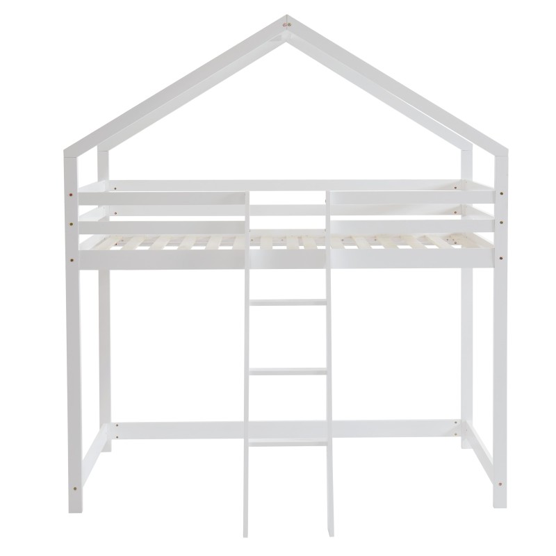 Lit mezzanine TINY  pin blanc sommier inclus 90x190