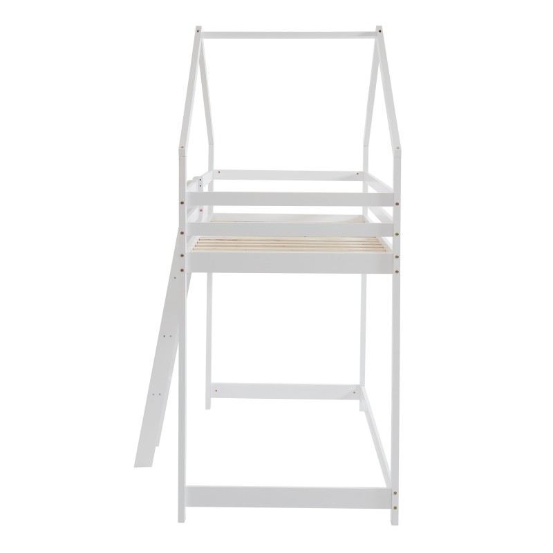 Lit mezzanine TINY  pin blanc sommier inclus 90x190
