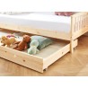 Lit enfant LOU avec tiroir  pin massif  90x190 sommier inclus