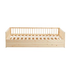 Lit enfant LOU avec tiroir  pin massif  90x190 sommier inclus