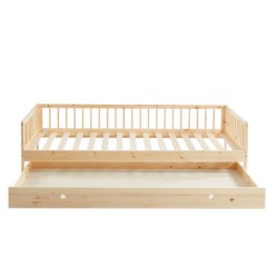 Lit enfant LOU avec tiroir  pin massif  90x190 sommier inclus