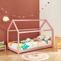 Lit enfant cabane TINY  pin rose  90x190 sommier inclus
