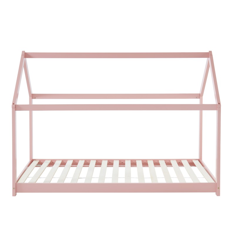 Lit enfant cabane TINY  pin rose  90x190 sommier inclus