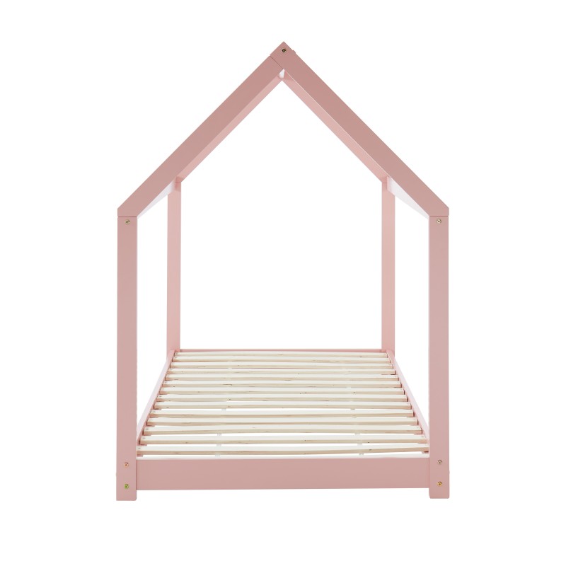 Lit enfant cabane TINY  pin rose  90x190 sommier inclus