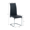 Lot de 2 chaises MARA simili noir pieds métal chromé