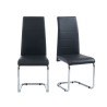 Lot de 2 chaises MARA simili noir pieds métal chromé