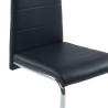 Lot de 2 chaises MARA simili noir pieds métal chromé