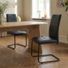 Lot de 2 chaises MARA simili noir pieds métal noir