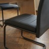 Lot de 2 chaises MARA simili noir pieds métal noir