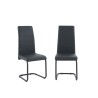 Lot de 2 chaises MARA simili noir pieds métal noir
