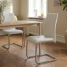 Lot de 2 chaises MARA simili blanc pieds métal chromé