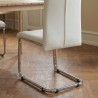 Lot de 2 chaises MARA simili blanc pieds métal chromé