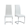 Lot de 2 chaises MARA simili blanc pieds métal chromé