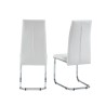Lot de 2 chaises MARA simili blanc pieds métal chromé