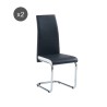 Lot de 2 chaises MARA simili noir et blanc pieds métal chromé