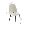 Lot de 4 chaises LENA tissu bouclette écru pieds métal noir