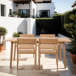 Lot de 2 fauteuils MILLA de jardin en bois d'acacia FSC coloris naturel