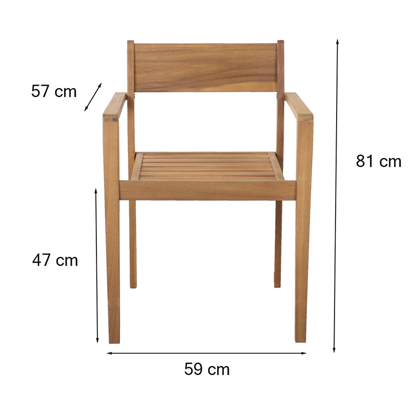 Lot de 2 fauteuils MILLA de jardin en bois d'acacia FSC coloris naturel