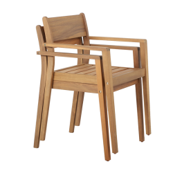 Lot de 2 fauteuils MILLA de jardin en bois d'acacia FSC coloris naturel