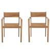 Lot de 2 fauteuils MILLA de jardin en bois d'acacia FSC coloris naturel