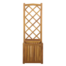 Jardinière avec treillis MIRI  en bois d'acacia 43,5x43,5x130 cm
