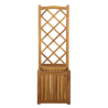 Jardinière avec treillis MIRI  en bois d'acacia 43,5x43,5x130 cm