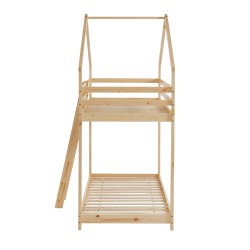 Lit cabane superposé TINY  pin naturel  90x190 sommier inclus