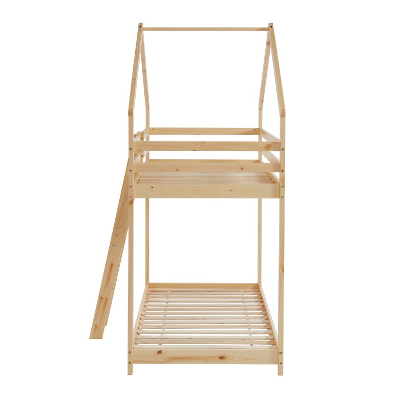 Lit cabane superposé TINY  pin naturel  90x190 sommier inclus