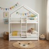 Lit cabane superposé TINY  pin blanc  90x190 sommier inclus