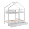 Lit cabane superposé TINY  pin blanc  90x190 sommier inclus