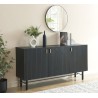 Buffet CALISTA noir et pieds métal 160cm