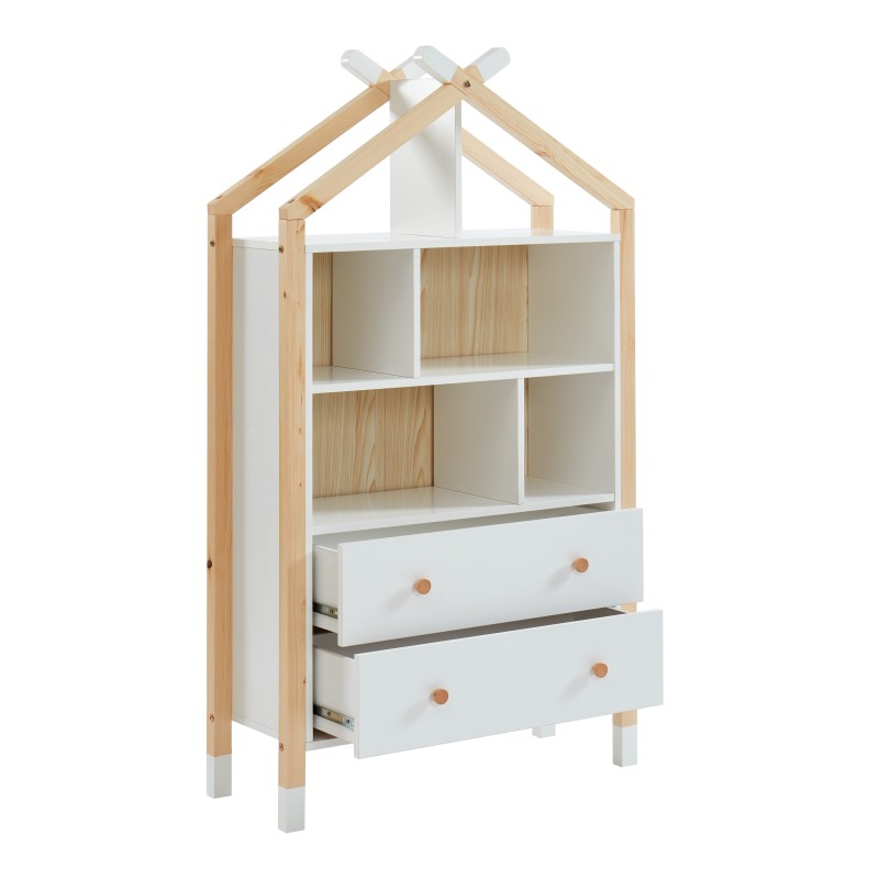 Commode TIPI blanc 2 tiroirs 80cm