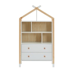 Commode TIPI blanc 2 tiroirs 80cm