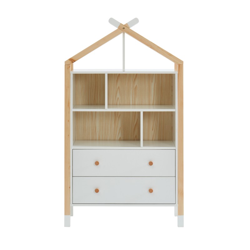 Commode TIPI blanc 2 tiroirs 80cm