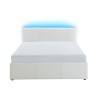 Lit coffre à led ASTRA  simili blanc  140x190 sommier inclus