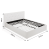 Lit coffre BAHIA simili blanc 140x190 sommier inclus