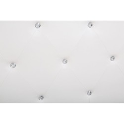 Lit coffre BAHIA simili blanc 140x190 sommier inclus