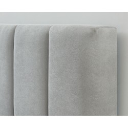 Lit coffre MARIUS tissu gris 140x190 cm