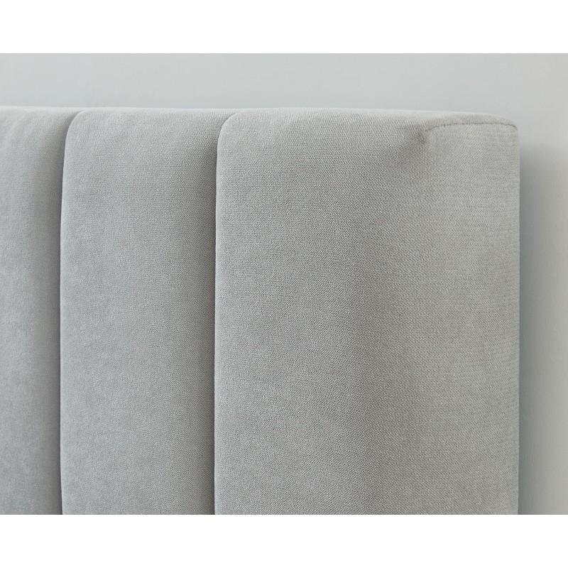 Lit coffre MARIUS tissu gris 140x190 cm