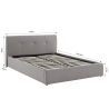 Lit coffre SEGURO tissu gris chiné 160x200 sommier inclus