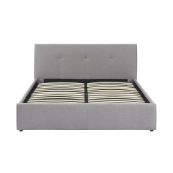 Lit coffre SEGURO tissu gris chiné 160x200 sommier inclus