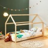 Lit enfant cabane TINY  pin naturel  90x200 sommier inclus