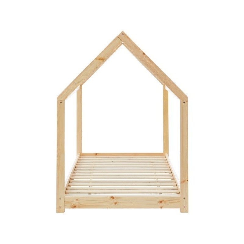 Lit enfant cabane TINY  pin naturel  90x200 sommier inclus