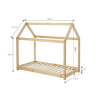 Lit enfant cabane TINY  pin naturel sommier inclus 70x140
