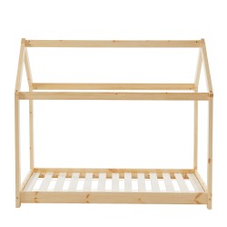 Lit enfant cabane TINY  pin naturel sommier inclus 70x140