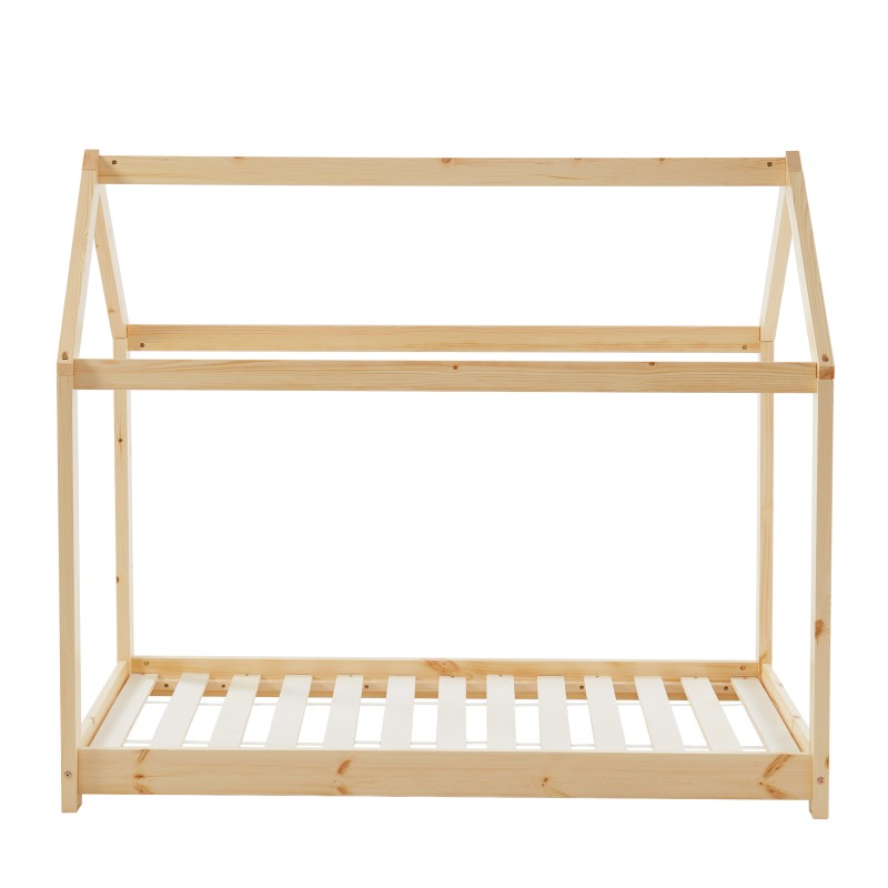 Lit enfant cabane TINY  pin naturel sommier inclus 70x140