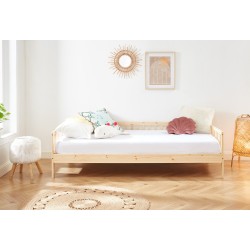 Lit enfant LOU  pin massif  90x190 sommier inclus